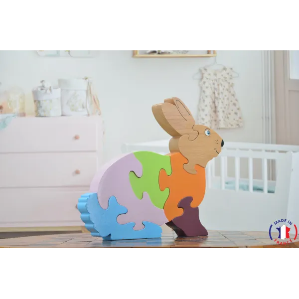 puzzle en bois - Puzzle Lapin