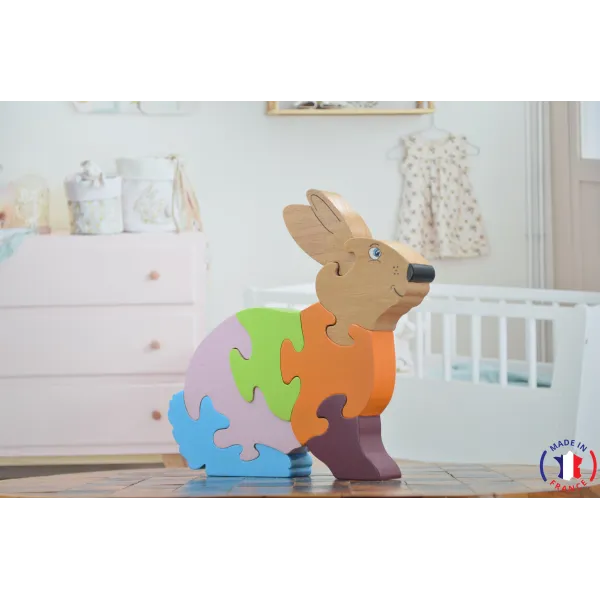 puzzle en bois - Puzzle Lapin
