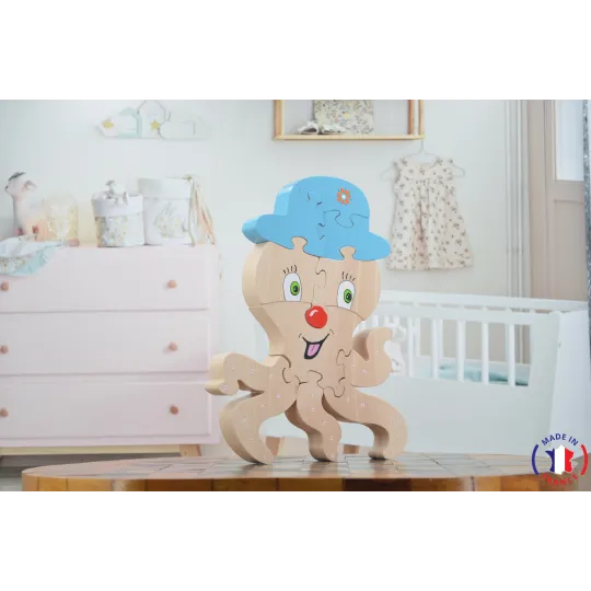 puzzle en bois - puzzle pieuvre