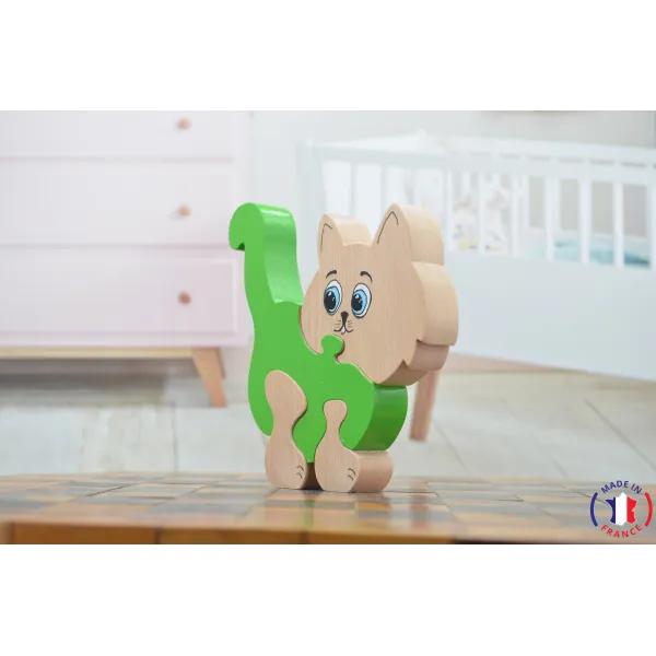 puzzle en bois - puzzle chat