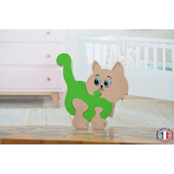 puzzle en bois - puzzle chat