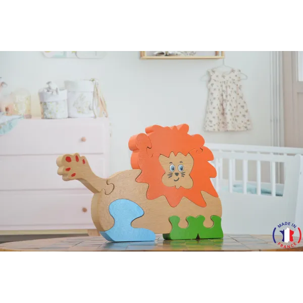 Puzzle en bois lion-Au bois enchanté