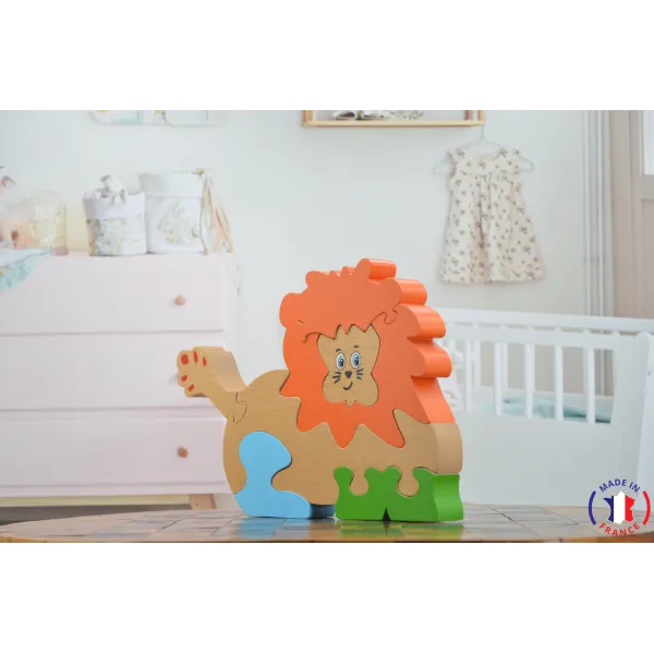 Puzzle en bois lion-Au bois enchanté