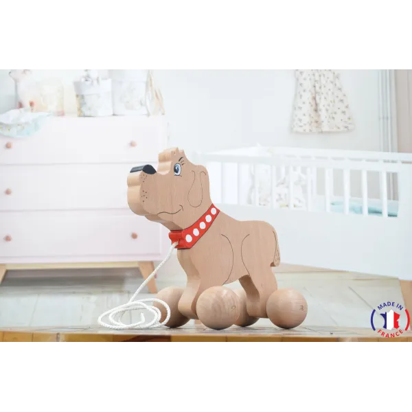 wooden toy - Pull dog