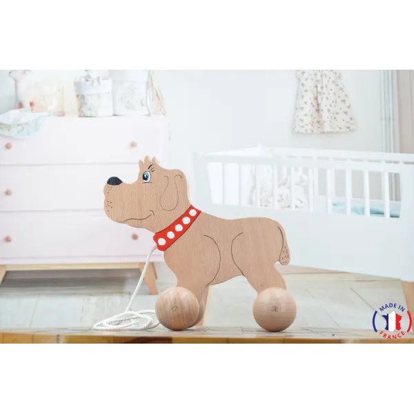 wooden toy - Pull dog