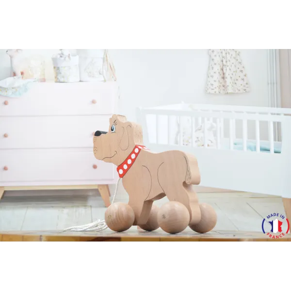 wooden toy - Pull dog