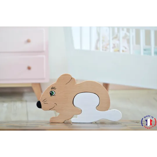 wooden toy - mouse tooth box