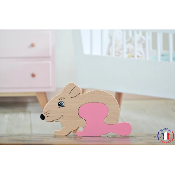jouet en bois - boite à dent souris
