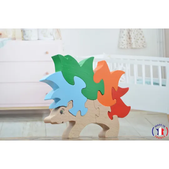 puzzle en bois - puzzle hérisson