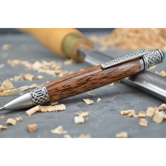 Merlin ballpoint pen made of red palm wood.