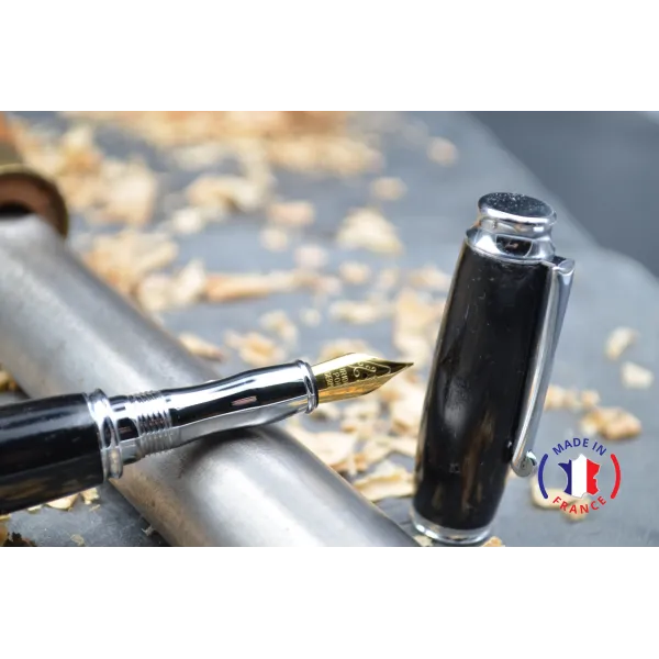Fountain pen in ebony wood
