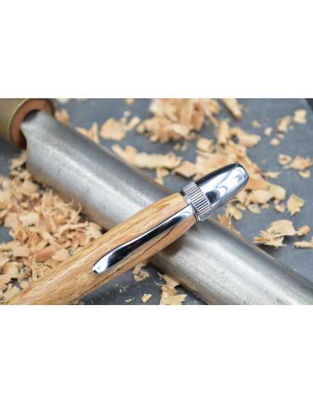 Ballpoint pen made of spalled beech wood.
