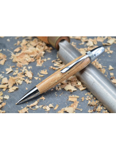 Ballpoint pen made of spalled beech wood.