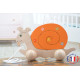 wooden toy - Orange pull snail