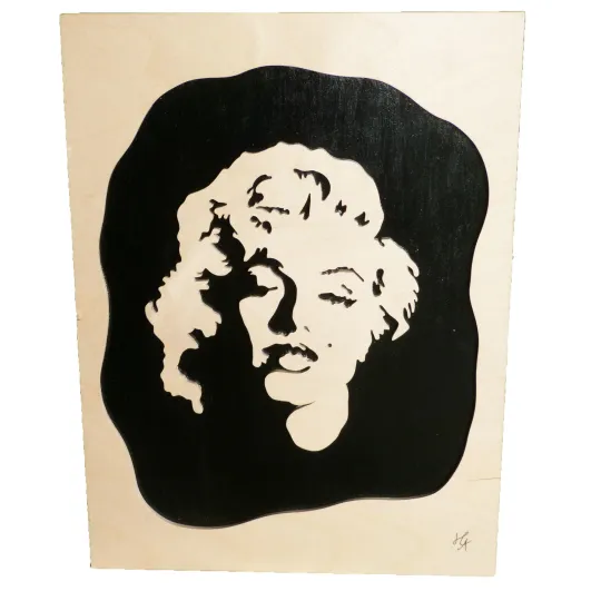 chantoured wooden painting - marilyn monroe painting