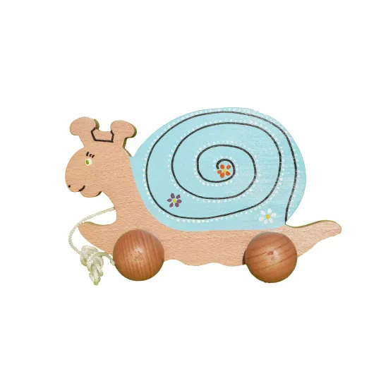 jouet en bois - Escargot à tirer