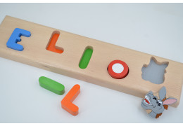 Prénom puzzle en bois — j'apprends à écrire mon prénom