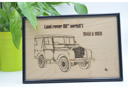 Tableau Land Rover gravé en contreplaqué bouleau finlandais